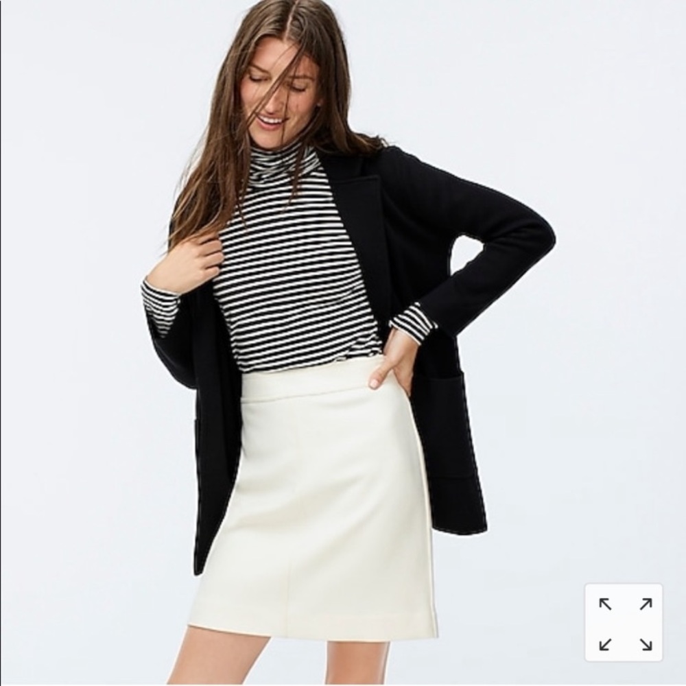 NWT J.Crew Princess Wool Mini Skirt in Creamy White Sz 14